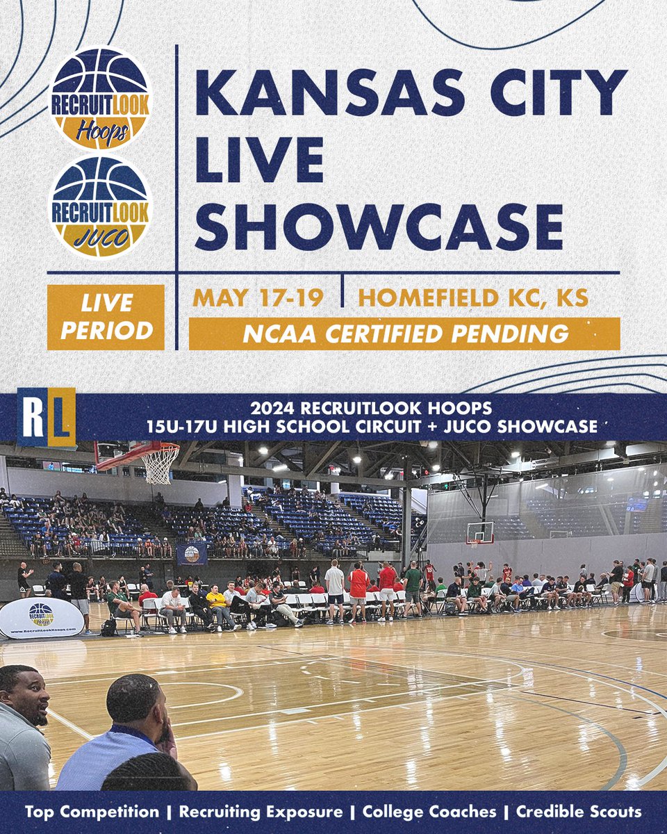 College Coaches are beginning to register for the Kansas City Live Showcase! 250+ AAU Teams & 48 JUCO Players! *NCAA CERTIFIED* Colleges: recruitlook.com/recruitlook-ho…