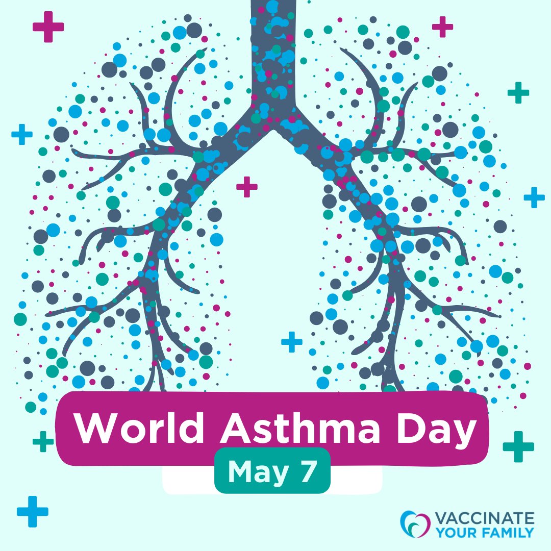 On #WorldAsthmaDay, let's raise awareness about the importance of asthma patients getting vaccinated! 🌍🌬️ People with asthma face higher risks from diseases like flu, whooping cough, and pneumococcal disease. #VaxYourFam vaccinateyourfamily.org/adults/chronic…