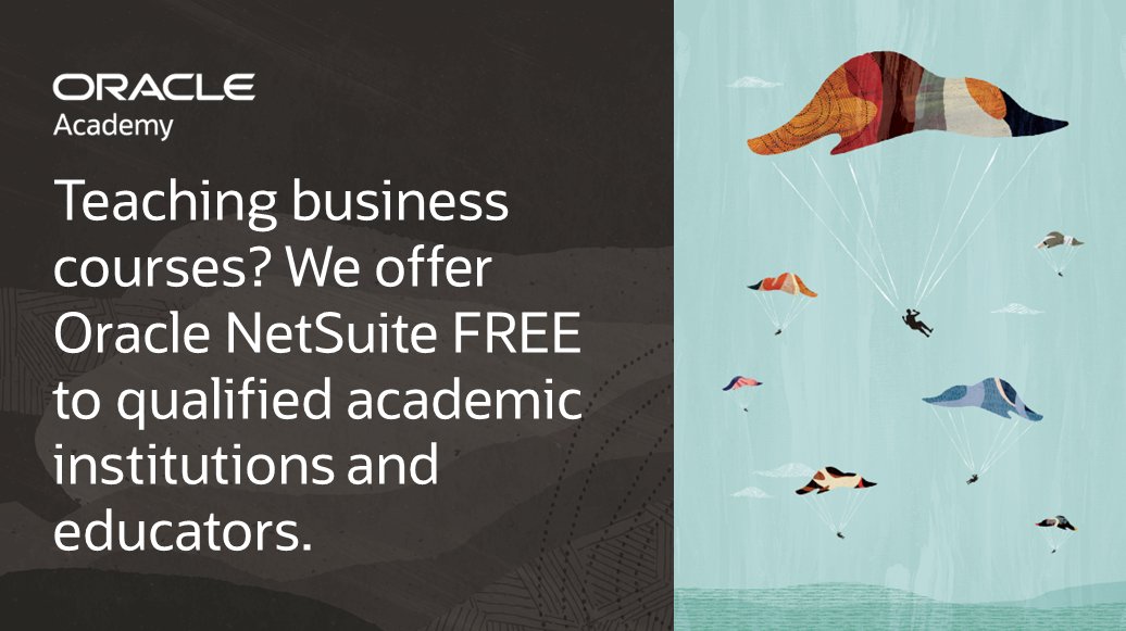 Educators: @Oracle @NetSuite is the world’s leading #cloud-based business management #ERP software. As you get ready for the next school year, prepare students by helping them build the key business skills employers seek. Learn more > social.ora.cl/6010jYC1k