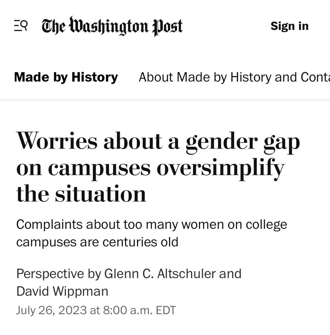 @aimeeterese When Title IX was passed in 1972 to promote gender equality in college there was a 13 point % gap in favor of men getting college degrees. Now there's a 15 point gap favoring women. If you note that institutions now favor women, though, you'll be dismissed and attacked as sexist.