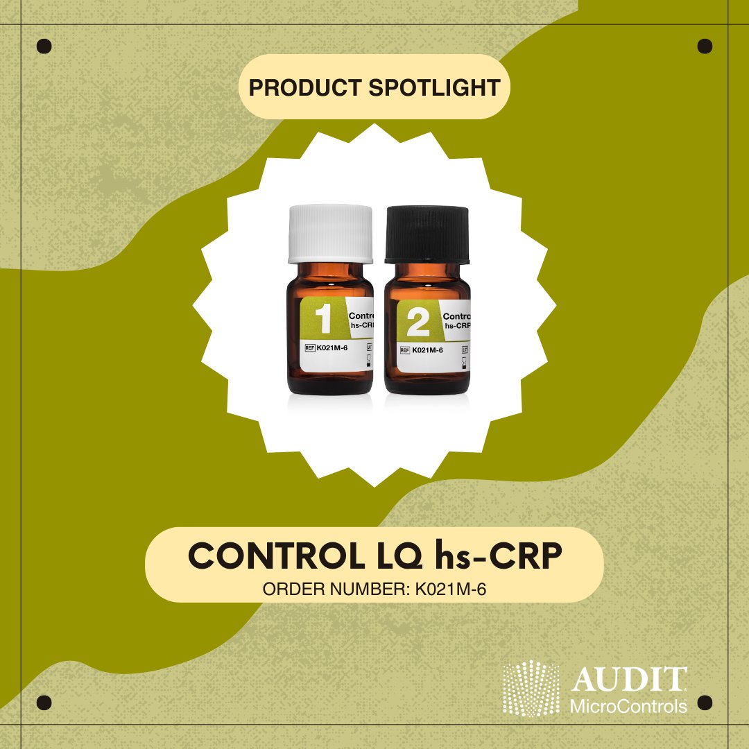 Product Spotlight: Control LQ hs-CRP! High Sensitivity C-Reactive Protein (hsCRP) Control is an assayed, stable, ready-to-use liquid, bi-level reference control for use with assays designed to quantitate hsCRP. For more information and to order: auditmicro.com/products/daily…