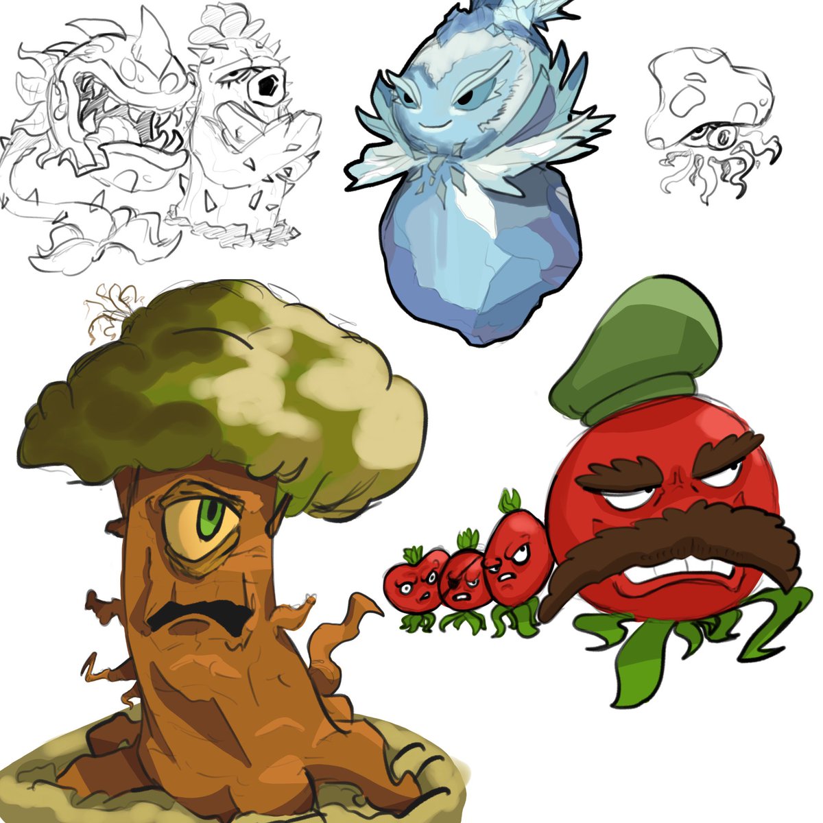 Some bfn sketches, I’ll never forget you berry brigade 🫡

#plantsvszombies