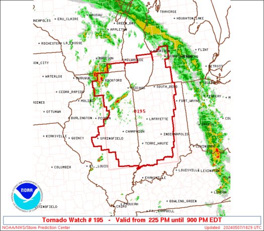 Tornado watch til 9:00PM Includes the full #Chicago metro area