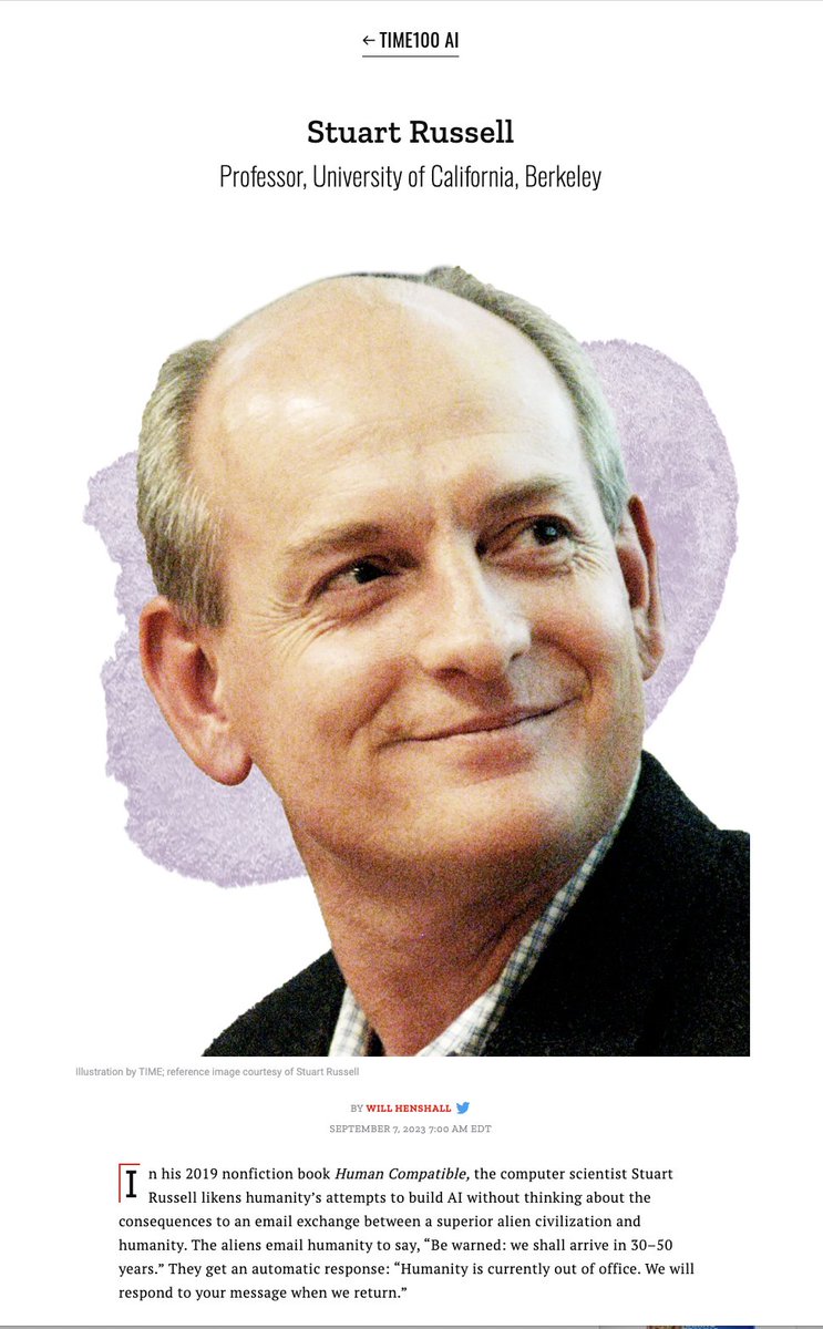 TecHype Show (@techypeshow) on Twitter photo Prof Stuart Russell was recently interviewed by <a href="/sciencemagazine/">Science Magazine</a> on his groundbreaking work into AI. Catch more of his insights on AI on TecHype! Full interview here: bit.ly/citris-russell… <a href="/CITRISPolicyLab/">CITRIS Policy Lab</a> <a href="/citrisnews/">CITRIS</a> <a href="/UCBerkeley/">UC Berkeley</a> <a href="/GoldmanSchool/">Goldman School of Public Policy</a> <a href="/uctelevision/">UCTV</a> @brandienonnecke Prof Stuart Russell was recently interviewed by <a href="/sciencemagazine/">Science Magazine</a> on his groundbreaking work into AI. Catch more of his insights on AI on TecHype! Full interview here: bit.ly/citris-russell… <a href="/CITRISPolicyLab/">CITRIS Policy Lab</a> <a href="/citrisnews/">CITRIS</a> <a href="/UCBerkeley/">UC Berkeley</a> <a href="/GoldmanSchool/">Goldman School of Public Policy</a> <a href="/uctelevision/">UCTV</a> @brandienonnecke