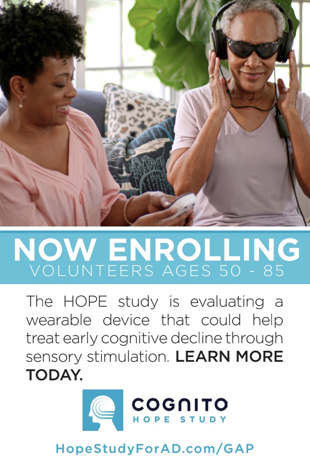 The HOPE study is evaluating a new, wearable device to potentially treat or slow the progression of #Alzheimers disease using sensory stimulation. Learn more. (800) NEW-STUDY | Syrentis.com #HOPEstudy #sensorystimulation #SyrentisClinicalResearch #EndALZ #Alz