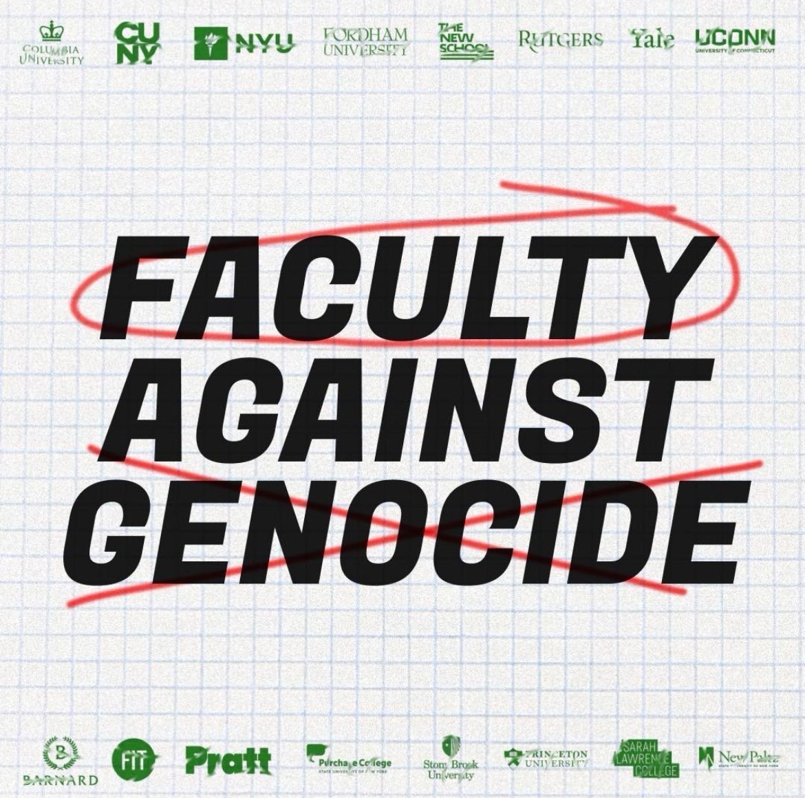 Faculty across the country stands with our students in peaceful protest against genocide.