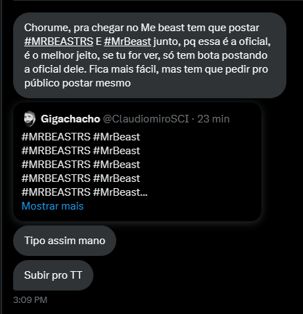 chorumedogremio's tweet photo. GRANDE SUGESTÃO DO INTERNAUTA!!!!!! 👇👇👇👇

#MRBEASTRS #MRBEAST https://t.co/cD2xZWct50