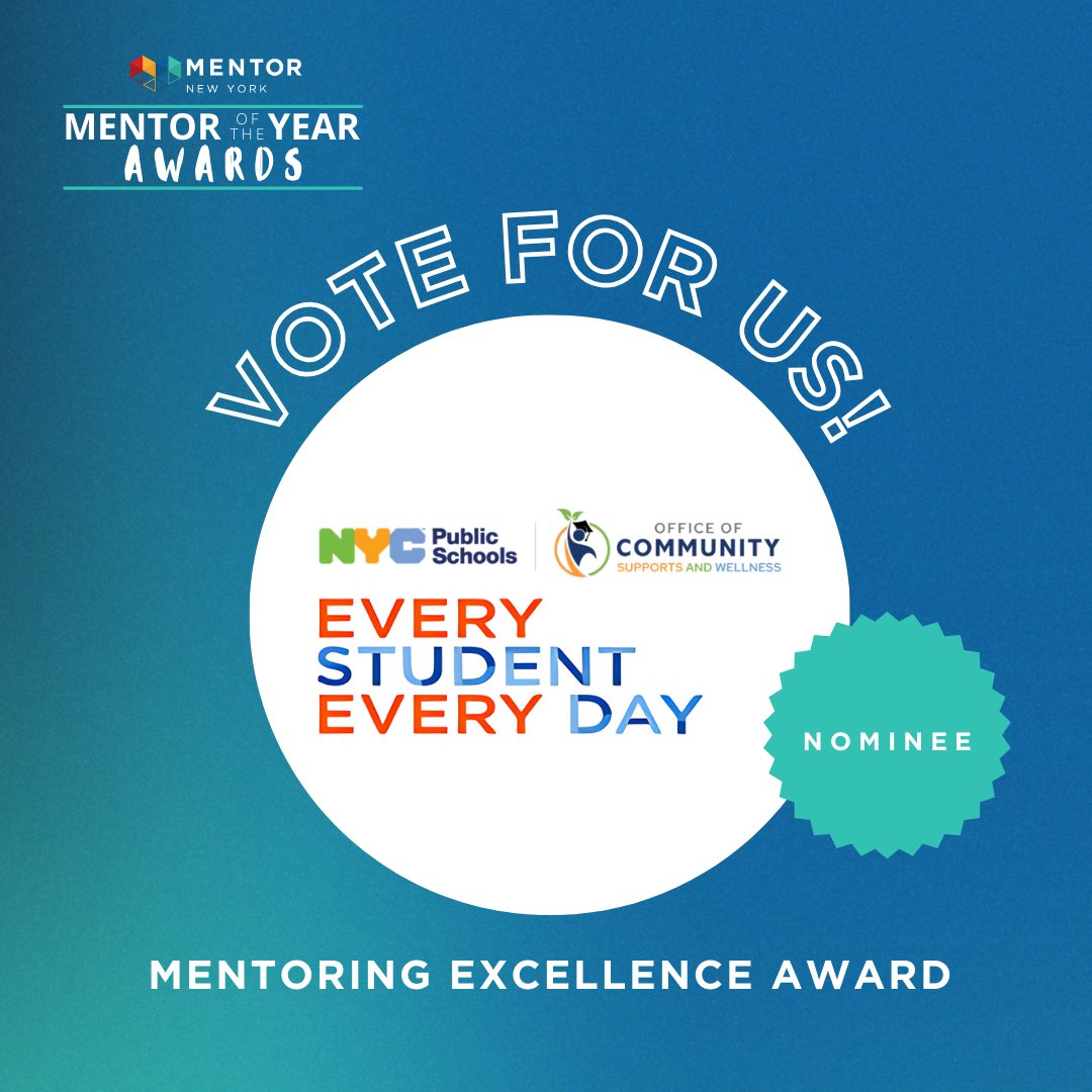 NYCPS Attendance, Research, and Innovation Team (@attendancenyc) on Twitter photo NYCPS <a href="/D26Team/">District 26</a> Success Mentoring programs connect mentors from <a href="/QCC_CUNY/">Queensborough | CUNY</a> with chronically absent students to improve attendance. District 26 schools integrate mentors into homeroom, lunch, recess, club hours, and instructional periods. Vote for NYCPS here: mentornewyork.org/mentoring-exce… NYCPS <a href="/D26Team/">District 26</a> Success Mentoring programs connect mentors from <a href="/QCC_CUNY/">Queensborough | CUNY</a> with chronically absent students to improve attendance. District 26 schools integrate mentors into homeroom, lunch, recess, club hours, and instructional periods. Vote for NYCPS here: mentornewyork.org/mentoring-exce…
