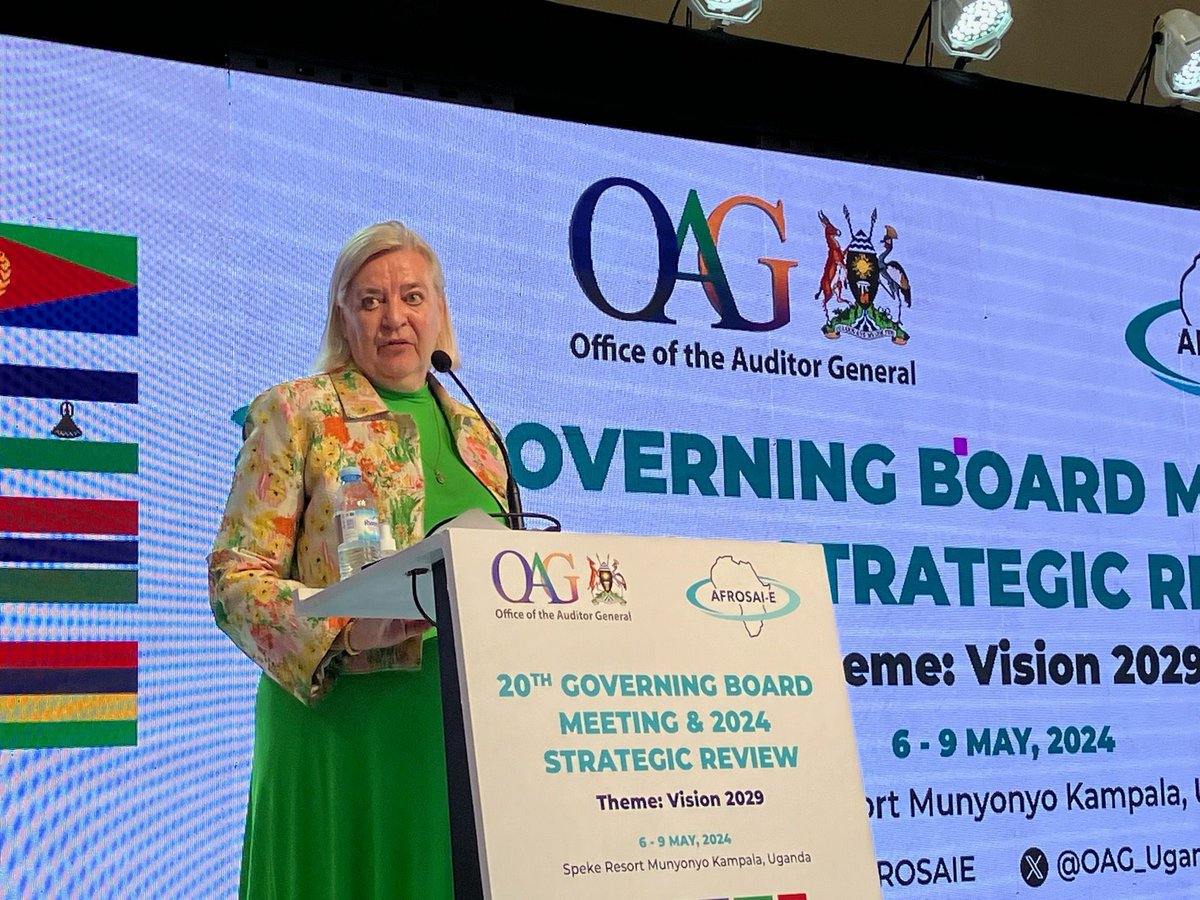 Auditor General of Sweden (@Riksrevisionen) @H_Lindberg addresses her final @AFROSAIE meeting, highlights the long & productive collaboration between their orgs, & is recognized for her numerous contributions to AFROSAI-E. Read about the partnership: buff.ly/4b7admI