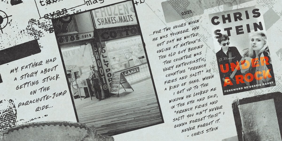When I got up to the window he looked me in the eye & said, “French fries and salt! You ain’t never gonna forget this!” I never forgot it. - Chris Stein Pre-order @chrissteinplays' new autobiography 𝘜𝘯𝘥𝘦𝘳 𝘈 𝘙𝘰𝘤𝘬, available June 11: bit.ly/UnderARock 📸 Sam Shaw