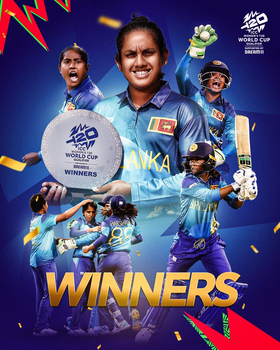 🏆 CHAMPIONS 🏆 A flawless march to the title at the ICC Women's #T20WorldCup 2024 Qualifier for Sri Lanka 🔥