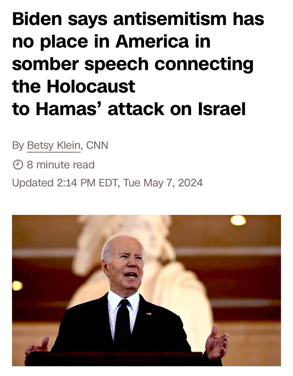 “President Joe Biden on Tuesday issued a call to fight a ‘ferocious surge’ of antisemitism, saying such hate has no place in America as he connected the horrors of the Holocaust to Hamas’ attack on Israel.”