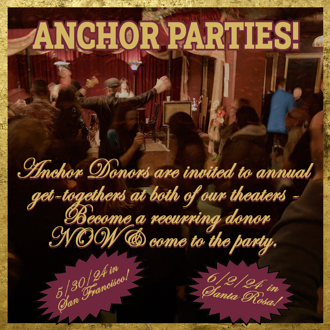 ⚓ All our Anchor Donors are invited to annual Anchor Parties 🎊 our theaters. ✨ Become an Anchor Donor today & get your invitation to the party! 🎉 

⚓ Be an Anchor Donor: thelostchurch.org/anchor 👈 

#northbaymusicscene #northbayarts #northbaytheater #santarosa #sonomacounty