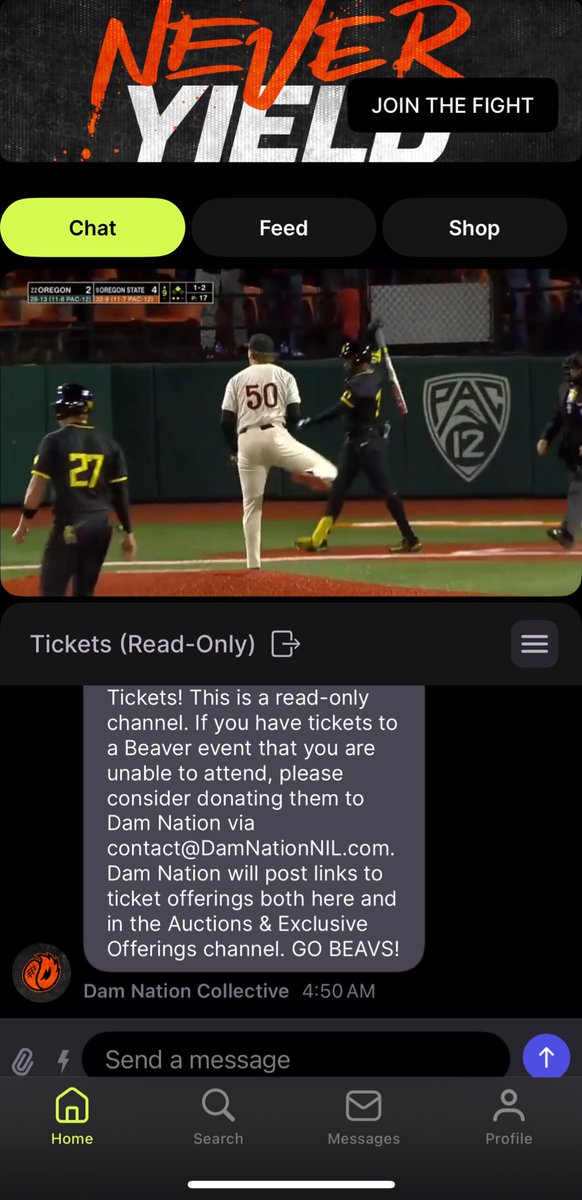 I think my favorite part of the @DamNationNIL app (besides the live streaming with athletes, behind the scenes content of athletes, staff and the collective, and the in app shop where you can find a ton of exclusive merch) is the fact you can share unused season tickets 🦫😎