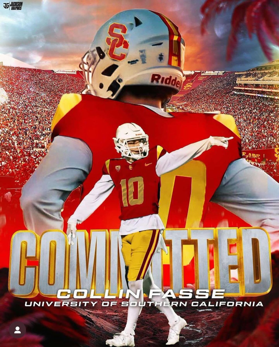 We’re beyond proud to announce that Collin Fasse has committed to play college football at the University of Southern California! Join us in congratulating Collin his commitment! We can’t wait to see him shine on the college football field! #avo #wearesj #sjhsknightsfootball
