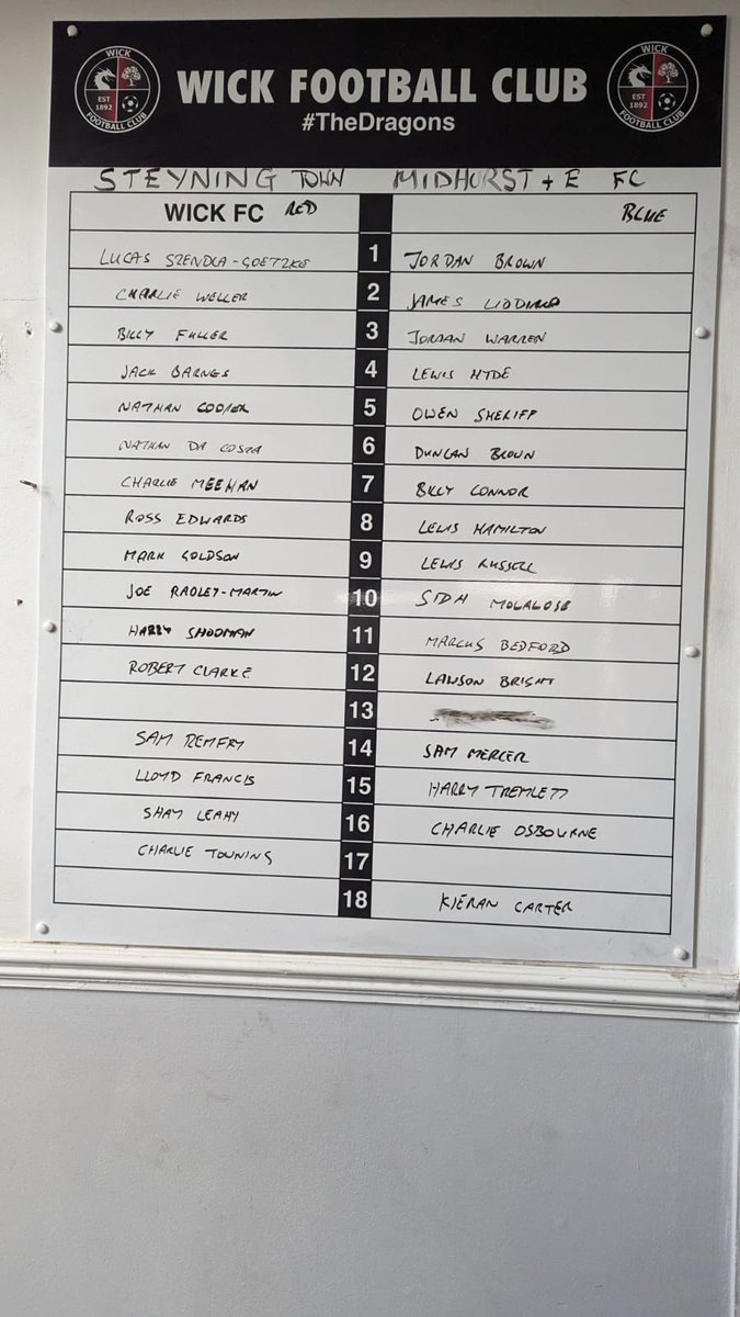 Here are how the sides line up 👀 @SteyningTown @Midhurst_FC