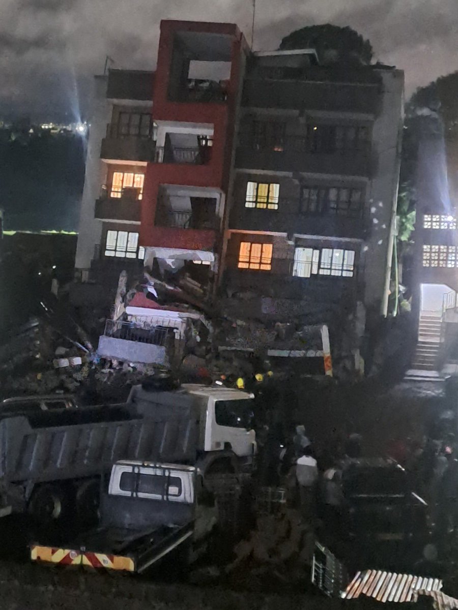 There are unconfirmed reports of a residential apartment building collapse on Naivasha Road in the Dagoretti area, with occupants still inside.