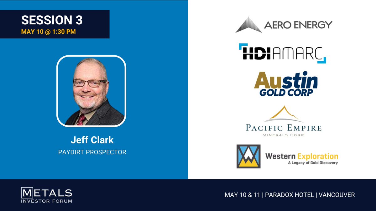 📢Join us on Friday for Jeff Clark's presentation titled ‘How to Buy a Beachfront Condo-and Anything Else-With Mining Stocks’ His panel of selected companies include @AeroEnergyLtd, @HDI_Amarc, @PEMC_V, @austin_corp & @WEXExploration. Register: bit.ly/4baoMpc