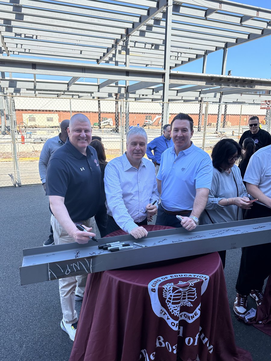 A major milestone for @hcstonline and @BayonneHigh 🏗️ We commemorated this exciting day with a beam signing for the new site of the HCST building at Bayonne High School! Thank you to all those who joined us. Big things to come! #Bayonne #HCST #BuildingTheFuture @DavisForBayonne