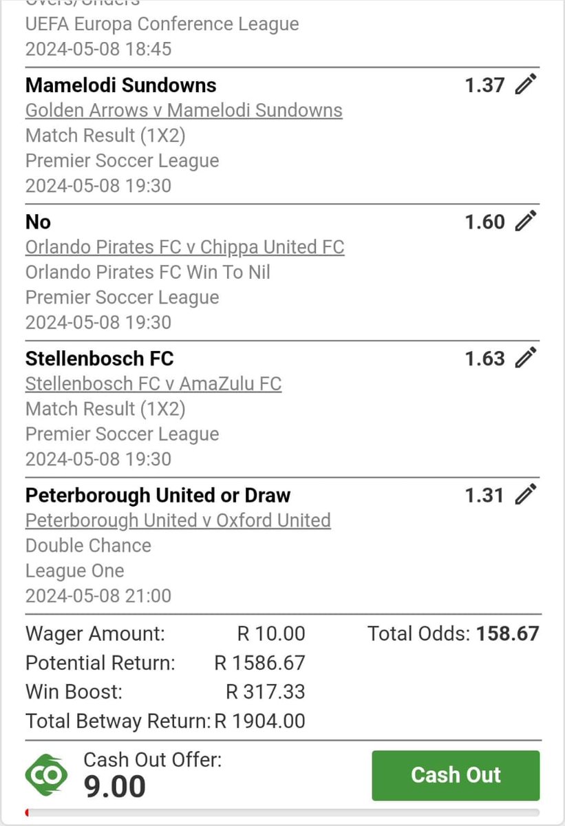 Midnight slip 150+odds have arrived
Booking code X722348D8💚🔥

NB: bet responsibly my people💚