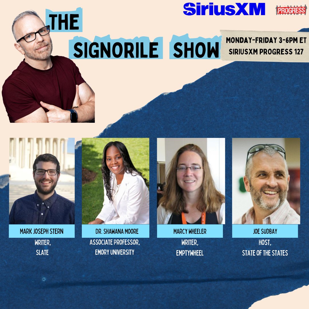‼️On Today's @MSignorile Show‼️ @MJS_DC of @Slate Dr. Shawana Moore of @EmoryNursing @Emptywheel @JoeSudbay 🔊Listen Here: SiriusXM.us/Signorile 📞Join the Conversation: 866-997-4748