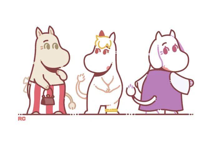 Friend got me into the 90's Moomin anime recently, I love it! Drew a couple characters, including one that I don't believe I've seen in Moominvalley before...weird. Must have come from underground or something. #Moomin 