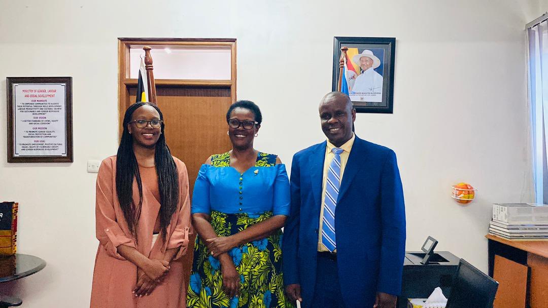 Earlier today Hon @MargaretMuhanga,State Minister PHC - Ministry of Health | Government of Uganda & CICA MK paid a courtesy visit to our beloved Hon @BalaamAteenyiDr at Ministry of Gender Labour & Social Development.