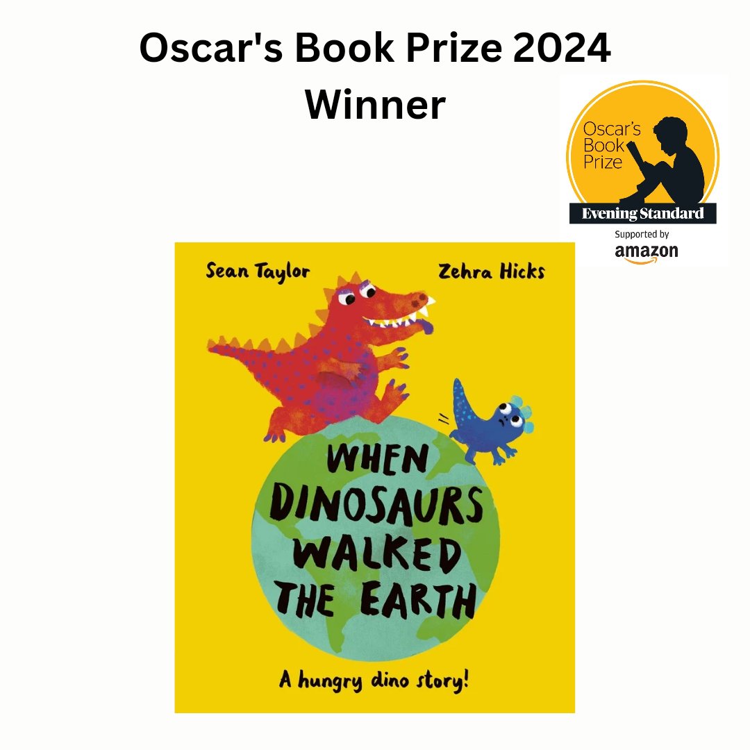 Huge congratulations to our @oscarsbookprize 2024 Winner 'When Dinosaurs Walked The Earth' by @seantstories and illustrated by @zehrahicks (@QuartoKids/@FL_Childrens) It has been a very special evening!
