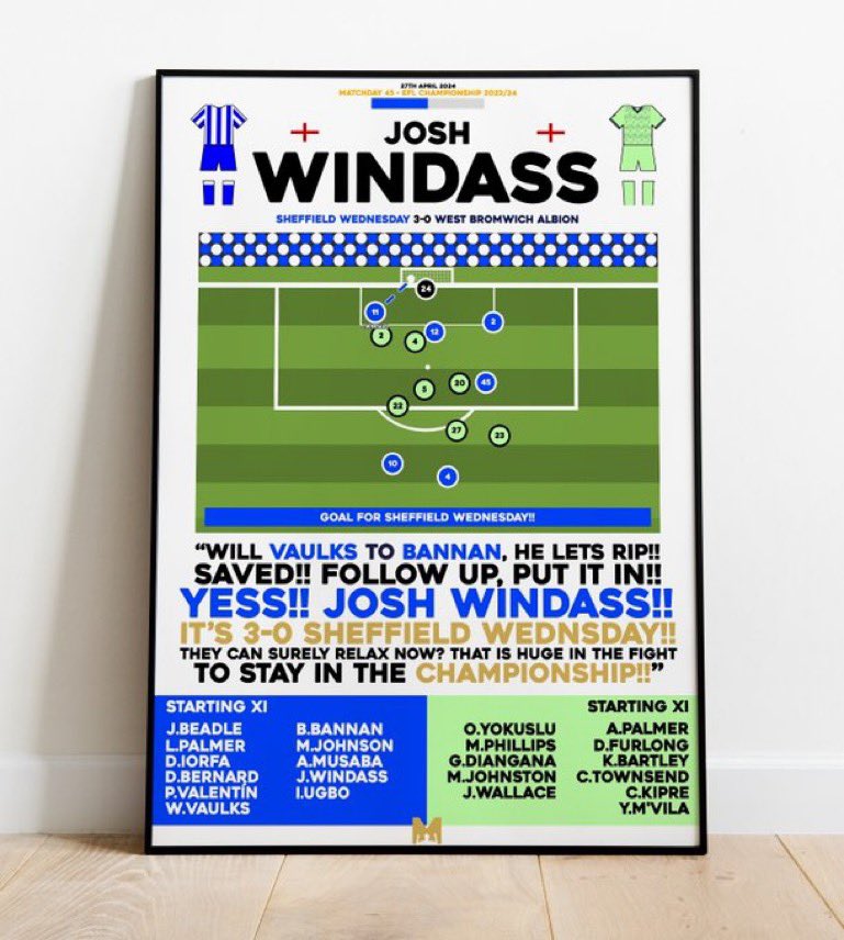 🚨PRINT GIVEAWAY🚨 We’ve teamed up with @MezzalaDesigns to give away Framed Prints from our 2023/24 Great Escape Campaign🔵🦉 To Enter: 🔄RT This Post 🤝Follow @TWWcast & @MezzalaDesigns Good Luck!🙌 #WAWAW #SWFC