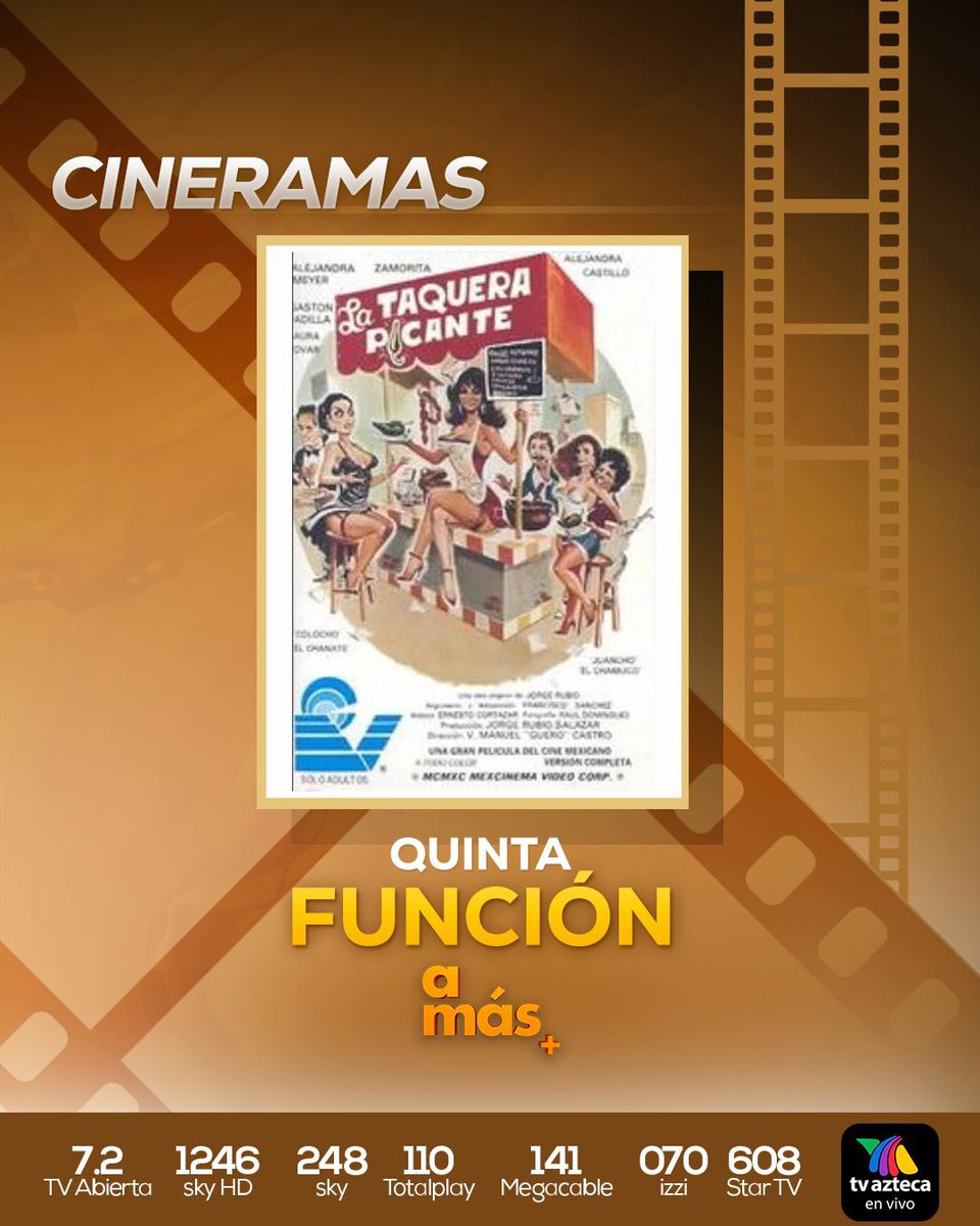 🎬 ¡Inicia tu martes junto a lo mejor de #Cineramas! 📽️🥳 12:00 p.m. 𝗟𝗼𝘀 𝗮𝗻̃𝗼𝘀 𝘃𝗮𝗰𝗶́𝗼𝘀 y después, 𝗟𝗮𝘀 𝗰𝘂𝗮𝘁𝗿𝗼 𝗯𝗼𝗱𝗮𝘀 𝗱𝗲 𝗠𝗮𝗿𝗶𝘀𝗼𝗹. 👰🏻‍♀️ 6:30 p.m. 𝗟𝗮́𝘁𝗶𝗴𝗼 𝗻𝗲𝗴𝗿𝗼 𝟭 🐎 y al terminar, 𝗟𝗮 𝘁𝗿𝗶𝗻𝗰𝗵𝗲𝗿𝗮. 10:30 p.m. 𝗟𝗮 𝘁𝗮𝗾𝘂𝗲𝗿𝗮…