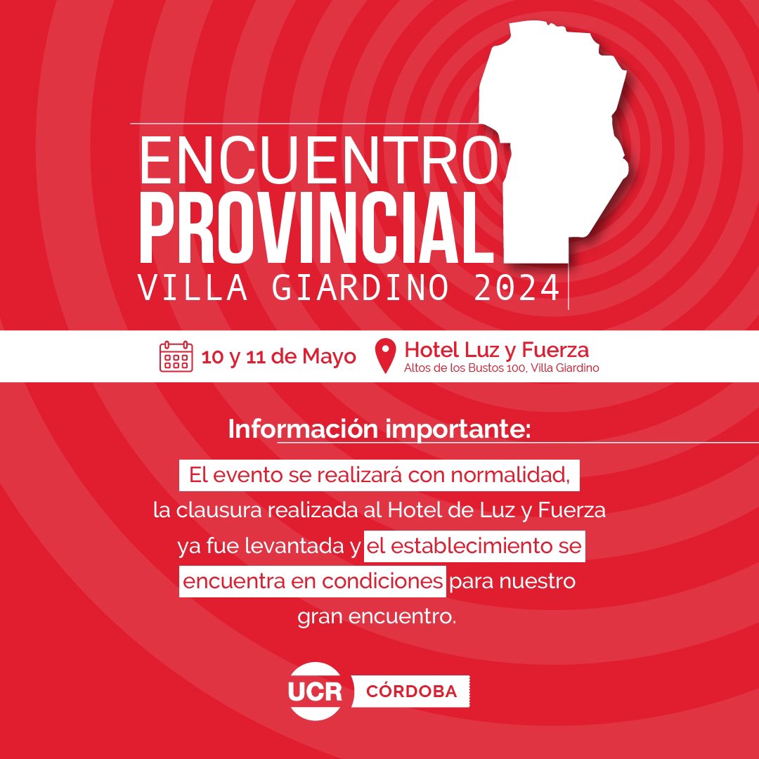UCRCBA's tweet photo. Información importante.
Encuentro de #VillaGiardino2024
👇 https://t.co/5T1YCZ8lDx