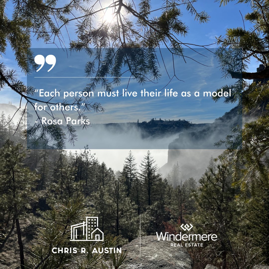 “Each person must live their life as a model for others.” - Rosa Parks
.
.
.
.
#ChrisAustin #RealEstate #WindermereSandpoint #Seattle #WeAreWindermere #AllInForYou #Windermere