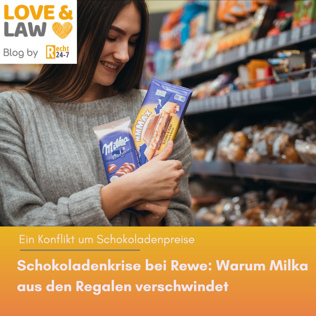 🍫🚨 Schokoladenkrise bei #Rewe: #Milka verschwindet aus den Regalen wegen eines Preiskonflikts mit #Mondelez. Die „Schoko-Flation“ setzt Hersteller unter Druck.

Zum Beitrag:
lmy.de/BWJDA

#recht247 #lovelaw #lawblog