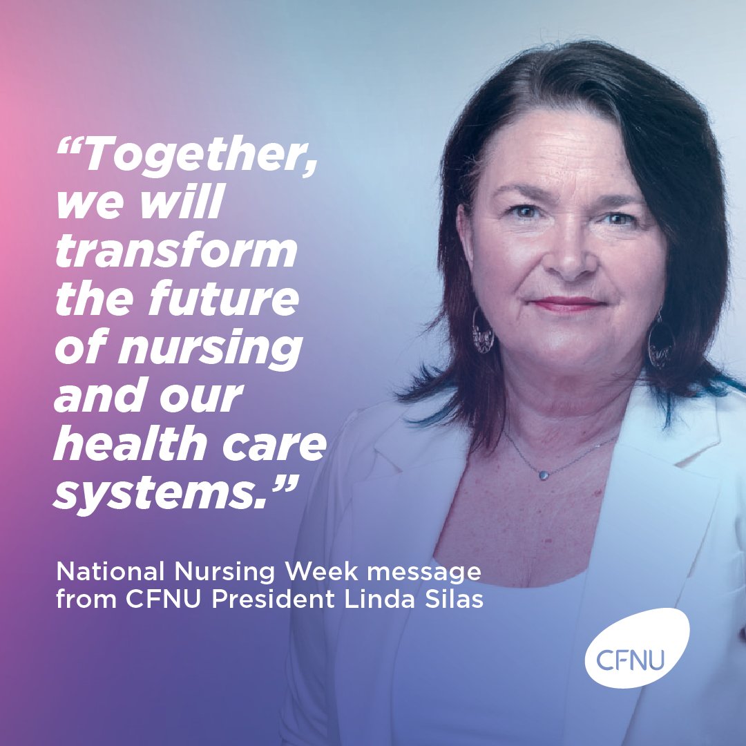 'A million thank-yous could never be enough. I know you need action, and I pledge to keep fighting for the respect you deserve. Together, we are a powerful force for change.' Read @CFNUPresident Linda Silas' #NationalNursingWeek message to nurses: nursesunions.ca/national-nursi… #IND2024