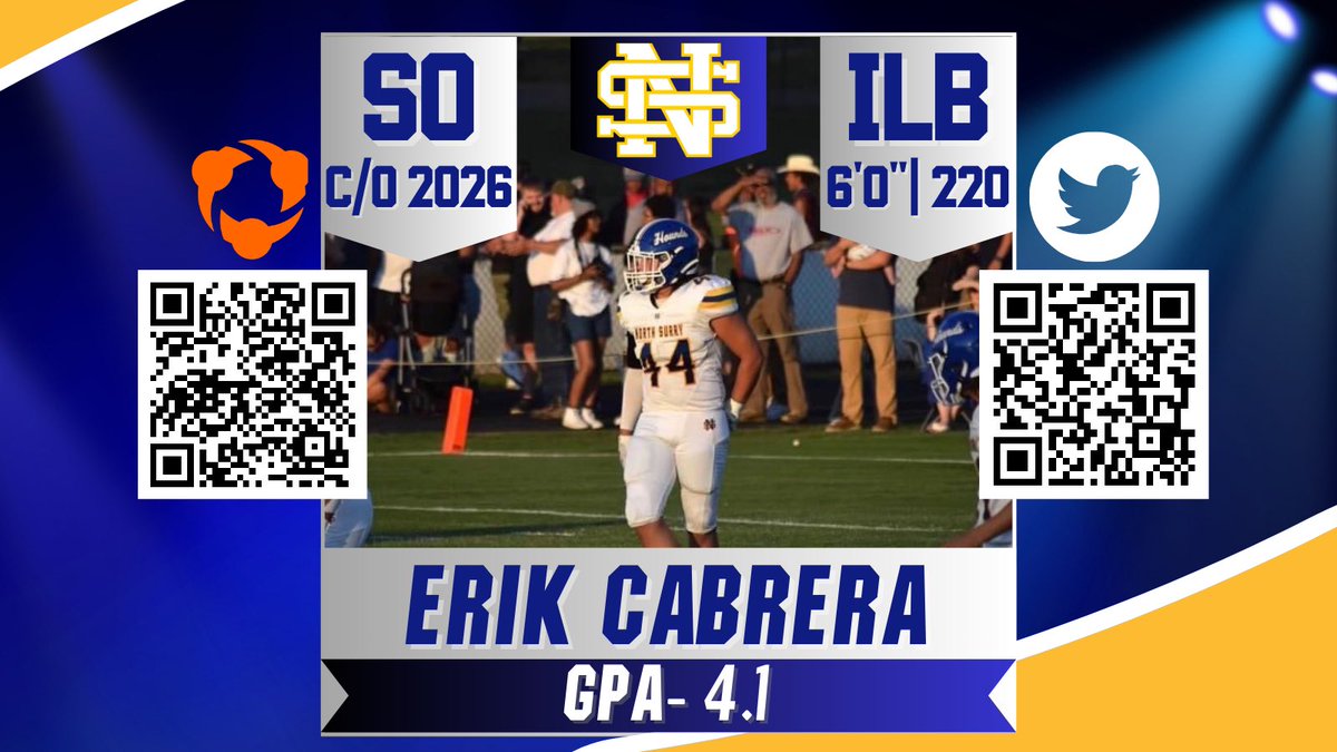 Results from the @CoachesCombines. First combine in the books, excited to see these numbers grow! 11 reps 185lbs, 5 months labrum post op! 💪 🐥- @ErikCab59815766 📐- 6’0 | 220 🧠- 4.1 GPA 🏋️‍♂️- 335 Squat | 235 Bench | 455 TBDL 🎥- hudl.com/video/3/176344…
