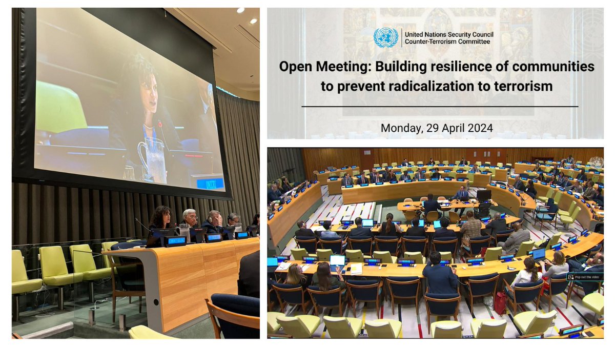 #UNICRI briefed an open meeting of the #counterterrorism committee on its #research and projects in the #Sahel and #Maghreb. 📚Tailored and gendered interventions are vital for building community #resilience to counter violent #extremism. 🔗bit.ly/3JHzAPU