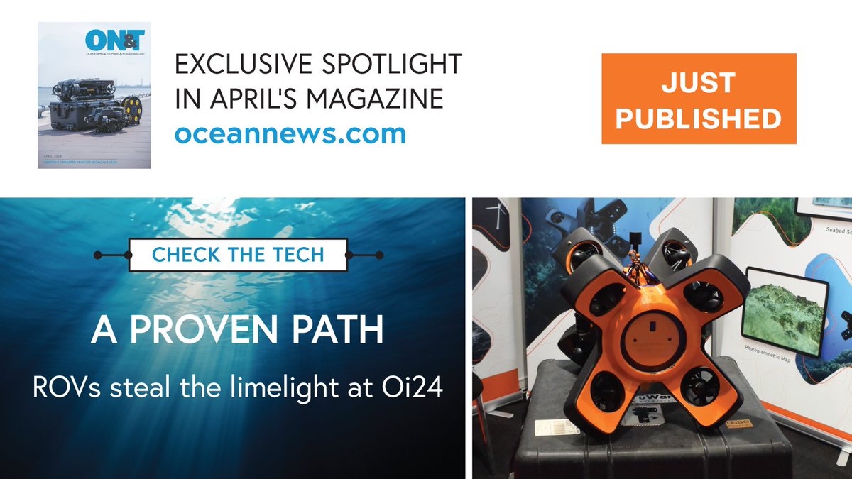 ON&T FRONTLINE EXCLUSIVE: CHECK THE TECH—ROVs steal the limelight at Oi24

Read it here: digital.oceannews.com/april-2024/pag… 

#oceantechnology #remotelyoperatedvehicles