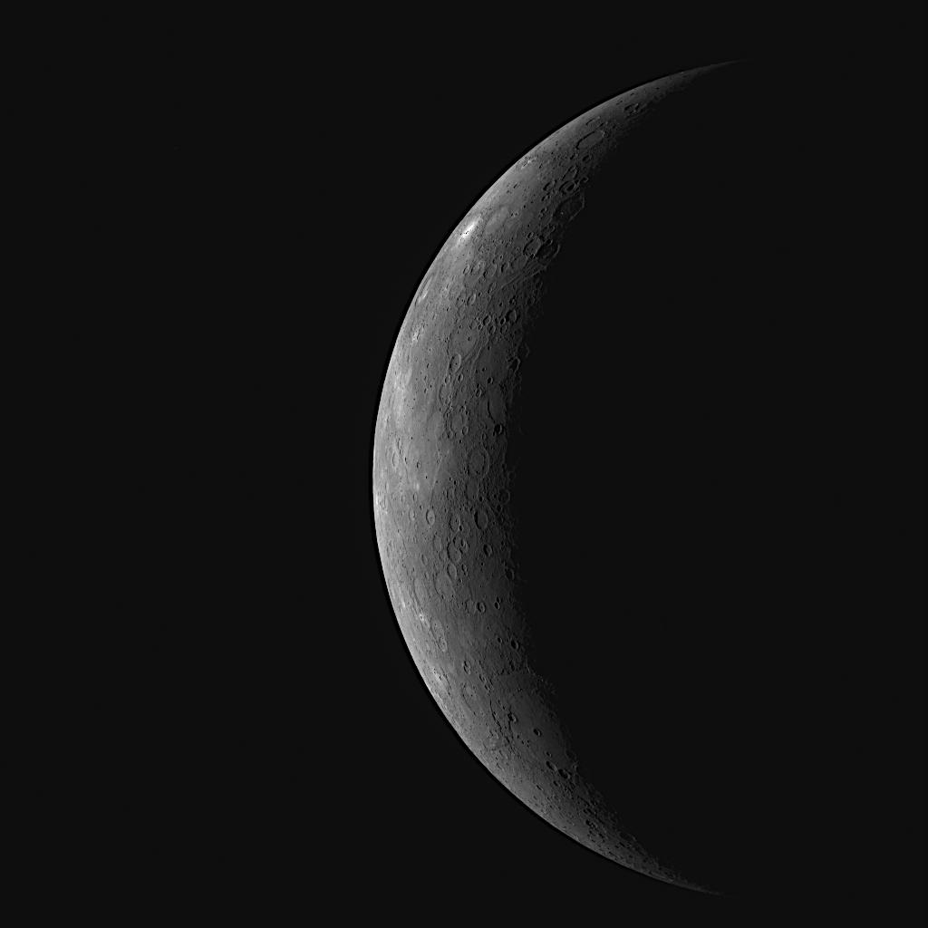 That's no moon! It's Mercury! NASA's MESSENGER spacecraft, the first to orbit the innermost planet of our solar system, took this image during it's 10+ year mission—A mission that ended #OTD in 2015. MESSENGER mapped the entire planet, including water ice deposits at its poles.