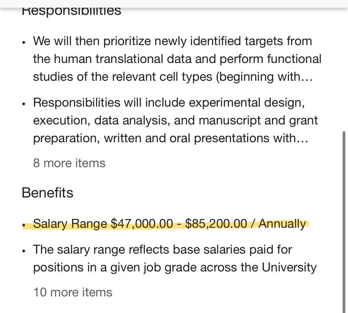 Salary range for a washu police officer vs salary range for a washu staff scientist with a phd doing cancer research