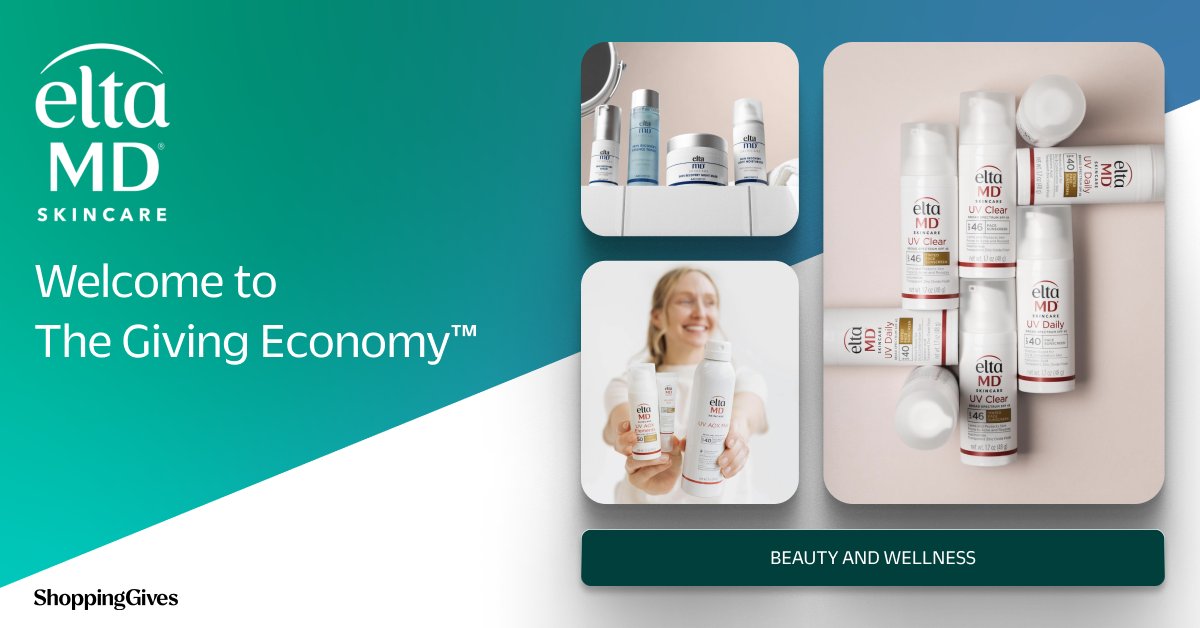 ShoppingGives is partnered with <a href="/eltaMD/">EltaMD Skin Care</a>! Through this partnership, consumers can make a positive impact while shopping for professional skin and sun care. Discover how EltaMD is making a positive impact! bit.ly/3vWjO0r