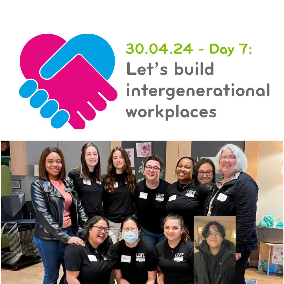 Day 7 - LBFE Boston is a great example of a #multigenerational workplace....we all have something to contribute, and we learn from one another every day! How can #intergenerational collaboration improve the workplace? How have you fostered this at your own organization? #GIW24