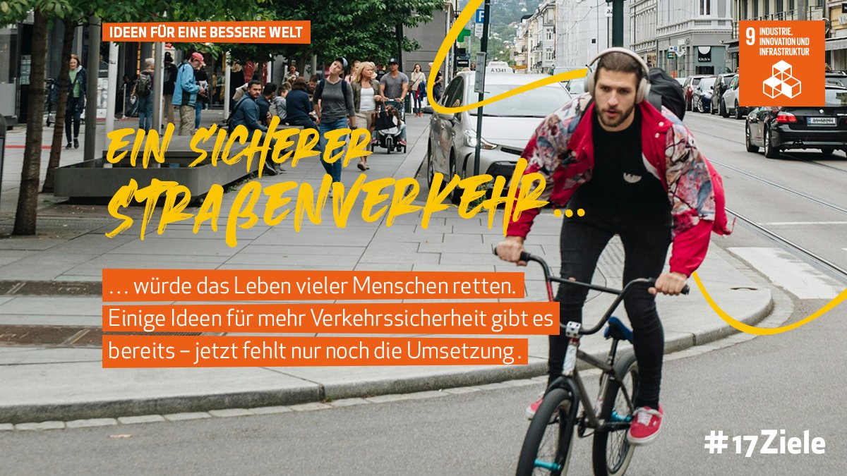 Ob weniger Parkplätze für #Autos oder mehr 30-Zonen: Die #Sicherheit von Fahrradfahrenden und Fußgänger:innen muss gefördert werden. 🚴🏼‍♀️ Hier sind einige Ideen für einen sicheren #Straßenverkehr 👉 t1p.de/622yi 🚗 💨 #17Ziele