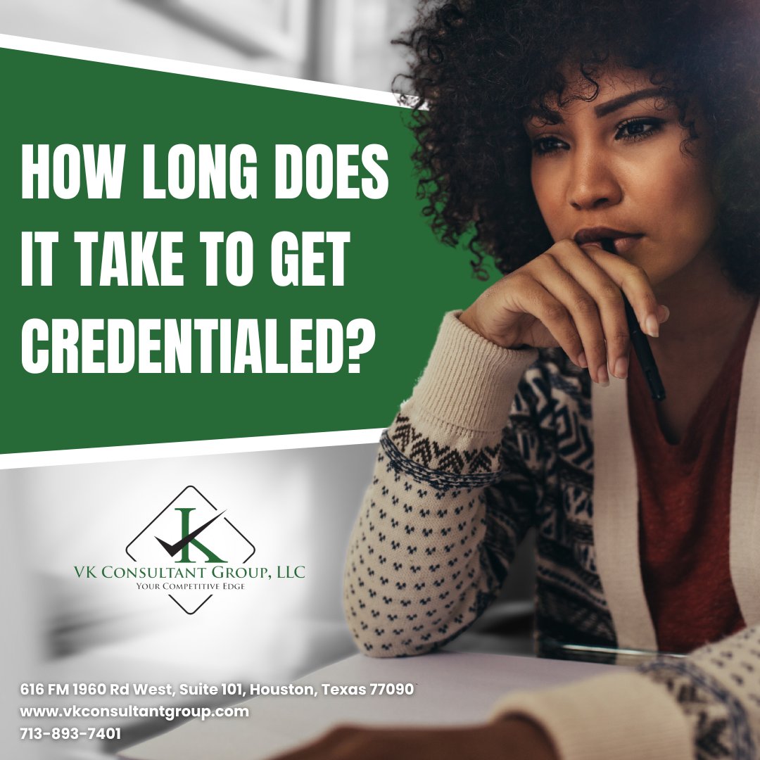 You should begin the credentialing process now! Every payor is different, but the credentialing process can take months- and that’s assuming they accept your application the first time. Allow VK Consultant Group to help you get credentialed right the first time.