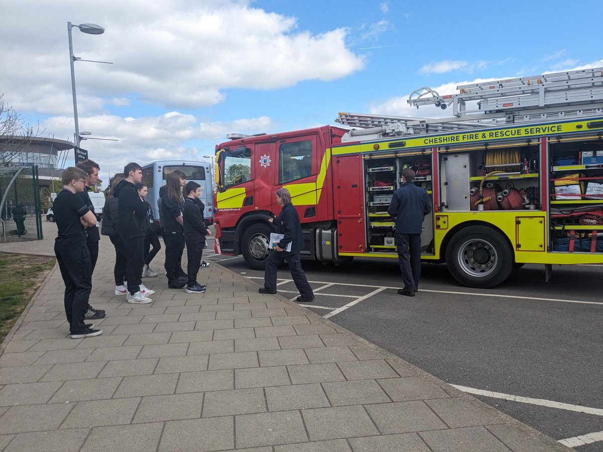 Our UPS students had a visit from @CheshireFire 🔥 Students had talks and practical demonstrations for the equipment, and our visitors were more than happy to answer students' questions about a career in the emergency services. Apply for UPS courses at ccsw.ac.uk