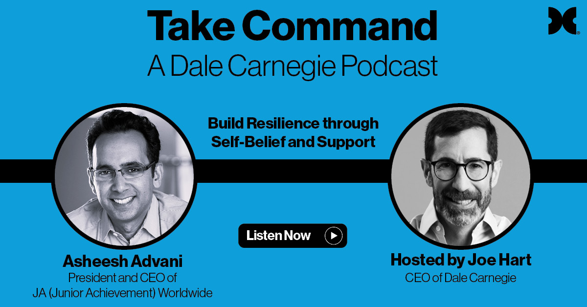 Our CEO Asheesh Advani joins this week's Take Command leadership podcast. Learn how Asheesh built resilience and hear a few tidbits from his book, Modern Achievement, co-authored with Marshall Goldsmith. Find the episode at dalecarnegie.com/en/resources/b… or wherever you stream podcasts.