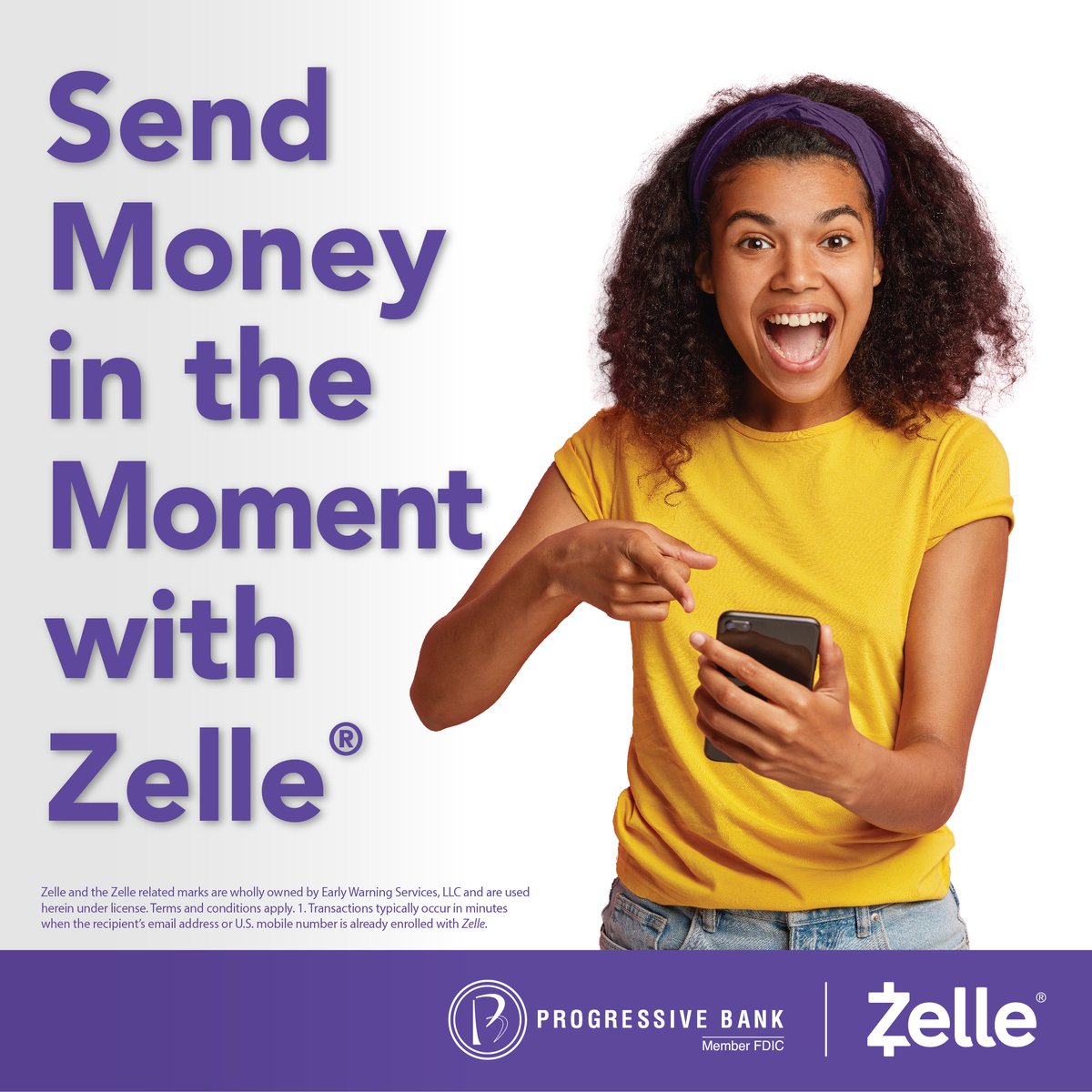 Fast, Safe & Easy Money Transfer with Zelle! 

Log in to your PB Mobile app or Online today and experience an easy way to send money to friends and family.

 Learn more: trst.in/Xu2Omt

#ProgressiveBank #Zelle