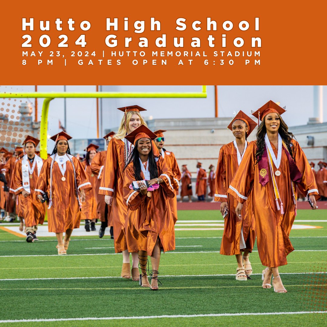 TOMORROW is GRADUATION, Hippo Nation! 🎓🎉 🦛🎓 🗓️ May 23, 2024 🕡 Gates open at 6:30 p.m. 🎓 Ceremony begins at 8 p.m. 📍 Hutto Memorial Stadium 👉For more information see hipponation.org/graduation 🎉🎓 #HippoPride #HHSGraduation #Classof2024