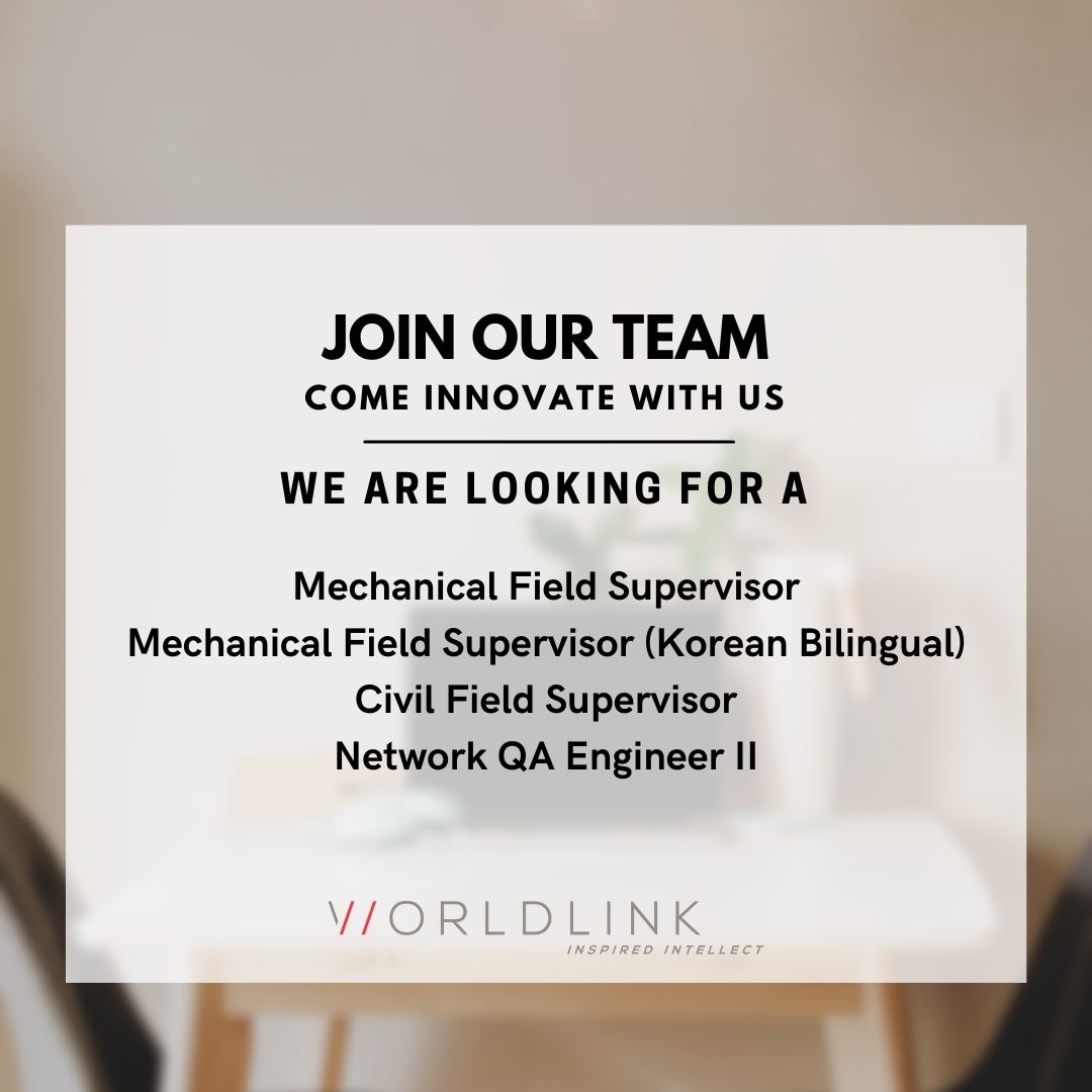 We Are #Hiring! Join our team! We are looking for dedicated and hard-working people with a passion for excellence and innovation. Check out our job portal hubs.la/Q02t8Zvd0 and apply today!

#JobOpportunity #HiringNow #WorldLinkUS #ComeInnovateWithUs #EngineerJobs