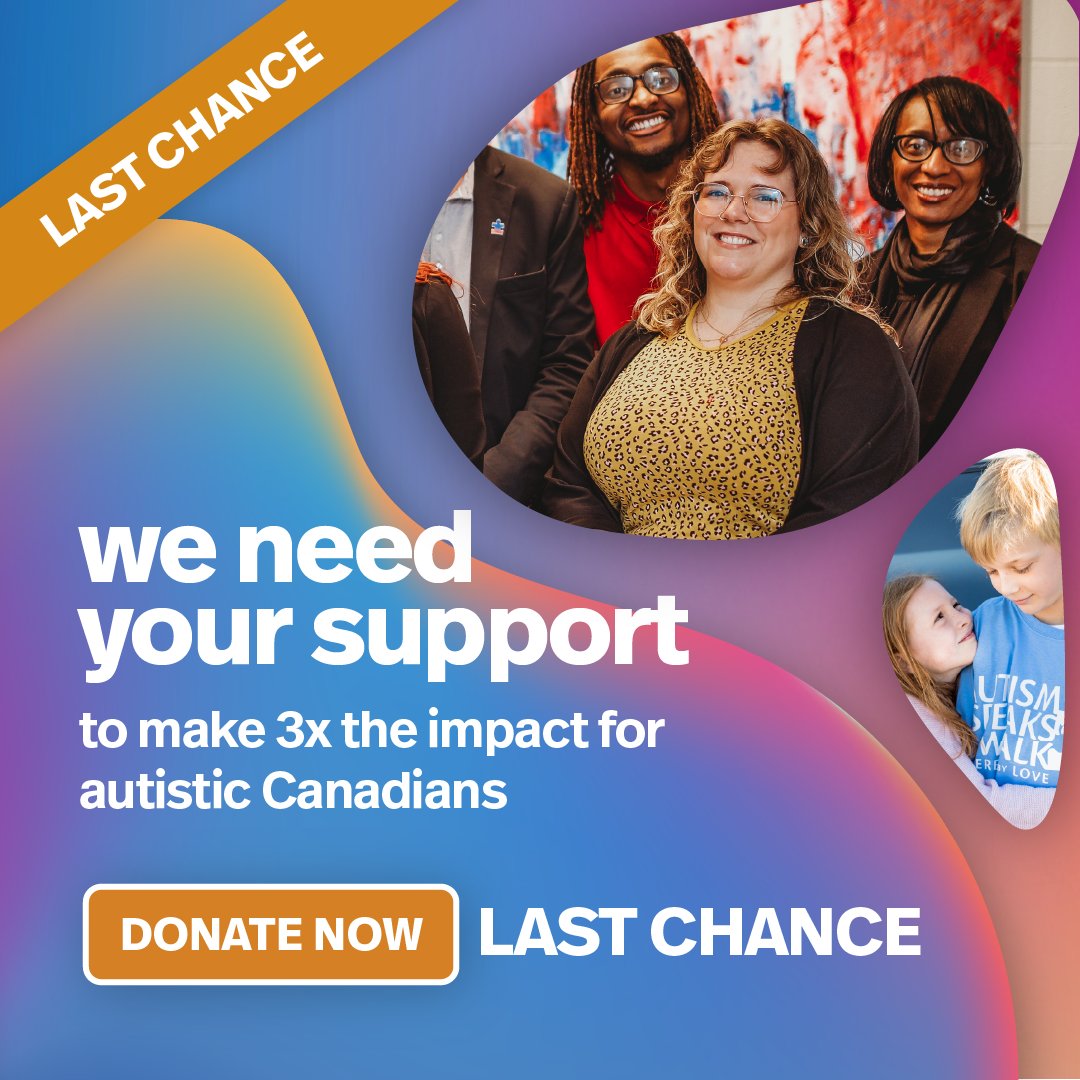 LAST CHANCE TO TRIPLE YOUR IMPACT! United we stand, stronger in numbers. This World Autism Month, we need you to be fearless and stand with us alongside the autism community. Donate Now and 3x your impact: autismspeaks.ca/donate #AutismSpeaksCanada#Autism #WorldAutismMonth#WAM