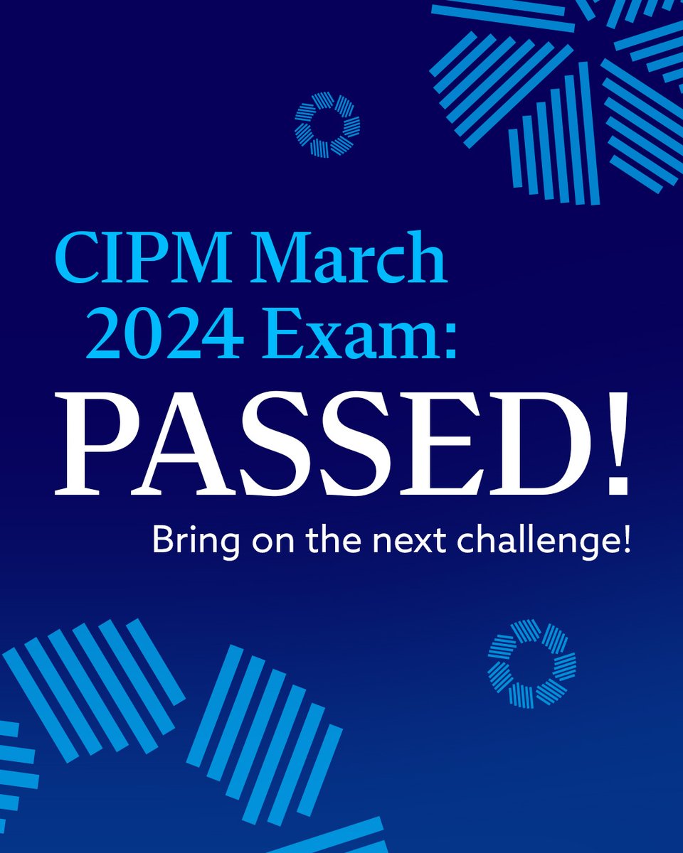 Congrats to all who passed the March #CIPM Exam for Levels I & II! 🎉 Your journey & dedication inspire us all. Check emails for results or click here for direct access: bit.ly/3WkikYm